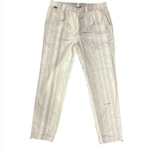 Stampd LA Striped Mesh Lined Track Pants White Grey Mens Large Streetwear Luxury